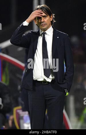 Salerno, Italien. 17th Dez 2021. Inter Mailands Cheftrainer Simone Inzaghi während des Spiels der US Salernitana gegen Inter - FC Internazionale, italienische Fußballserie A in Salerno, Italien, 17 2021. Dezember Quelle: Independent Photo Agency/Alamy Live News Stockfoto