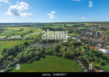 Luftaufnahme zu westlichen Teilen von Donauwörth Stockfoto