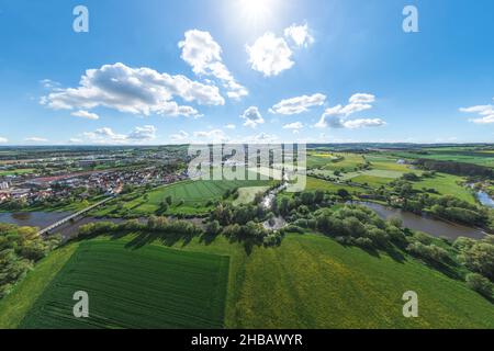 Luftaufnahme zu westlichen Teilen von Donauwörth Stockfoto