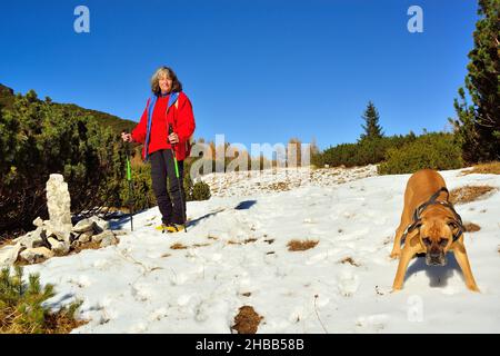 WWI, Corno di Campobianco 2044 m.s.l.m., Venetien, Italien. Imposanter österreichisch-ungarischer taktischer Logistikkomplex, der den seitlichen Zugang zum Val Galmarara zur italienischen Armee verbietet. Stockfoto