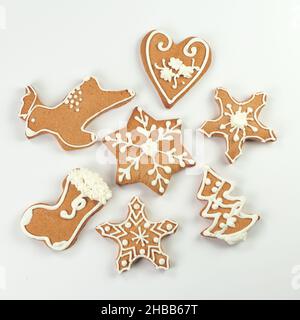 Hausgemachte verschiedene Weihnachten Lebkuchen Stockfoto