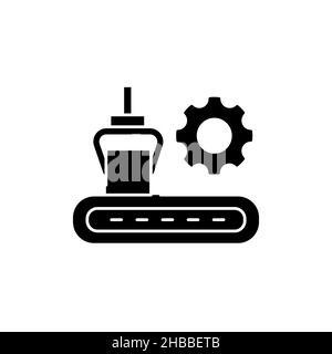 Symbol für die farbige Linie der Maschine für die Platte. Piktogramm für Webseite, mobile App, Promo. UI UX GUI Design-Element. Bearbeitbare Kontur. Stock Vektor