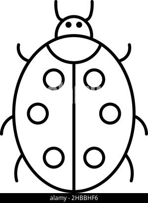 Ladybug Beetle Umriss Symbol Vektor Stock Vektor