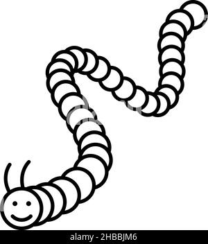 Vektor Des Symbols Für Die Kontur Von Caterpillar-Insekten Stock Vektor