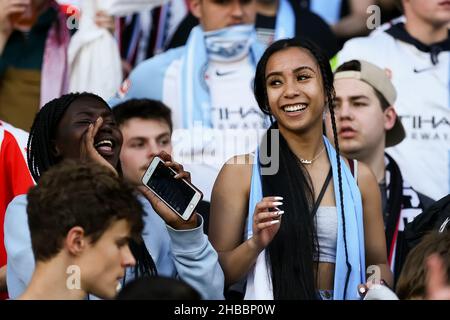 Melbourne, Australien, 18. Dezember 2021. Melbourne City-Fans beim A-League-Fußballspiel der Runde 5 zwischen Melbourne City FC und Melbourne Victory im AAMI Park am 18. Dezember 2021 in Melbourne, Australien. Kredit: Dave Hewison/Speed Media/Alamy Live Nachrichten Stockfoto