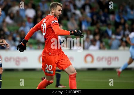 Melbourne, Australien, 18. Dezember 2021. Ivan Kelava aus Melbourne Sieg beim A-League-Fußballspiel der Runde 5 zwischen Melbourne City FC und Melbourne Victory im AAMI Park am 18. Dezember 2021 in Melbourne, Australien. Kredit: Dave Hewison/Speed Media/Alamy Live Nachrichten Stockfoto