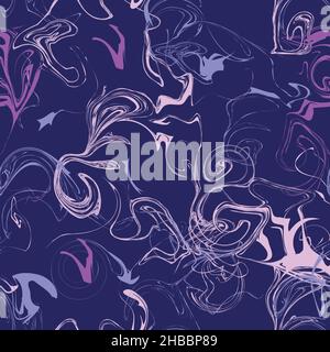 Abstrakter, heller Farbvektor-Hintergrund mit Streifen und Wellen. Nahtloses Vektormuster Stock Vektor