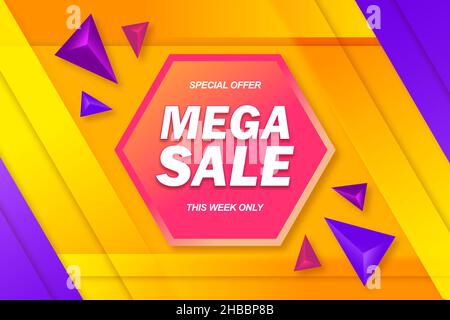 Stilvolle blau und gelb Flash Verkauf Banner Vorlage Design Stock Vektor
