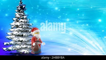 Weihnachten funkelnde Geschenkvorlage mit Platz zum Kopieren . Das Konzept eines Frohe Weihnachten. Festliche Dekoration für den Weihnachtsfeiertag. 3d-Renderin Stockfoto