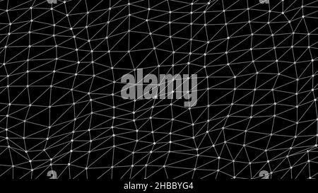 High Definition CGI-Bewegungshintergründe. Technologien. Abstrakter Hintergrund mit Plexusverbindungen Drahtgewebe. Nahtloses Looping. LED-Backdrops oder b Stockfoto