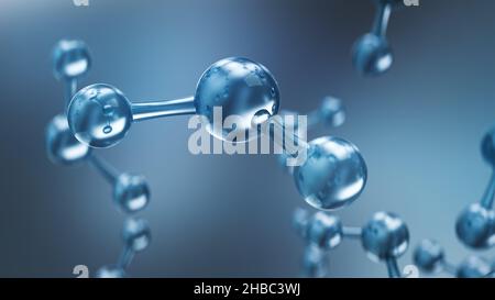 Molekulare Struktur, Wissenschaft oder medizinischer Hintergrund. 3D Abbildung Stockfoto