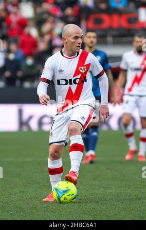 ISI Palazon von Rayo Vallecano während des Fußballspiels der spanischen Liga La zwischen Rayo Vallecano und Deportivo Alaves am 18. Dezember 2021 im Stadion Vallecas in Madrid, Spanien - Foto: IRH/DPPI/LiveMedia Stockfoto