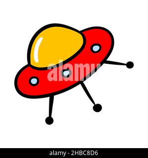 UFO-Symbole. UFO-Vektor-Symbole auf weißem Hintergrund isoliert. Stock Vektor