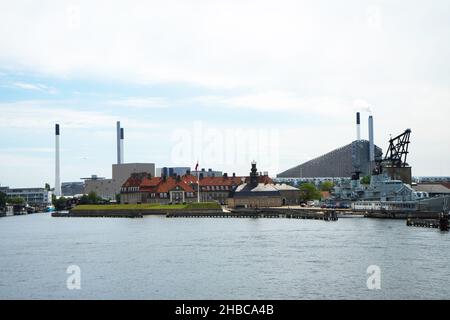 Seestation Holmen und Peder Skram Klasse Fregatte, Royal Danish Navy, Kopenhagen, Dänemark. Stockfoto