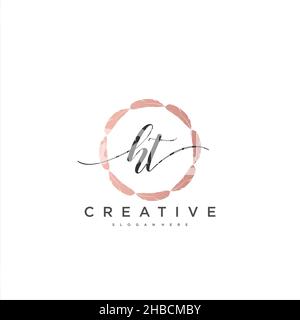 HT erste Handschrift minimalistische geometrische Logo Vorlage Vektor-Kunst, Logo für Business-Schönheit, Mode und andere Kunst Stock Vektor