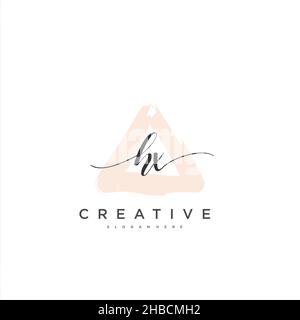 HX anfängliche Handschrift minimalistische geometrische Logo Vorlage Vektor-Kunst, Logo für Business-Schönheit, Mode und andere Kunst Stock Vektor