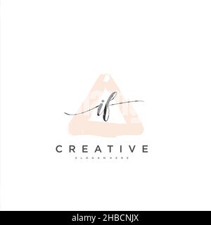 WENN anfängliche Handschrift minimalistischen geometrischen Logo Vorlage Vektor-Kunst, Logo für Business-Schönheit, Mode und andere Kunst Stock Vektor