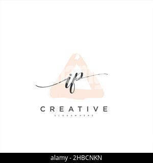 IP erste Handschrift minimalistische geometrische Logo Vorlage Vektor-Kunst, Logo für Business-Schönheit, Mode und andere Kunst Stock Vektor