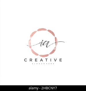 IA anfängliche Handschrift minimalistischen geometrischen Logo Vorlage Vektor-Kunst, Logo für Business-Schönheit, Mode und andere Kunst Stock Vektor