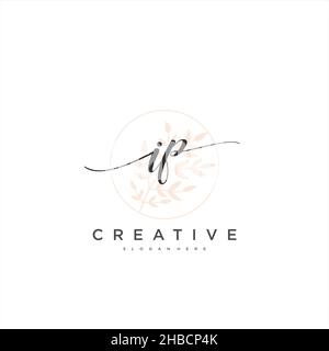 IP erste Handschrift minimalistische geometrische Logo Vorlage Vektor-Kunst, Logo für Business-Schönheit, Mode und andere Kunst Stock Vektor