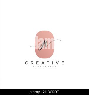 JV erste Handschrift minimalistischen geometrischen Logo Vorlage Vektor-Kunst, Logo für Business-Schönheit, Mode und andere Kunst Stock Vektor