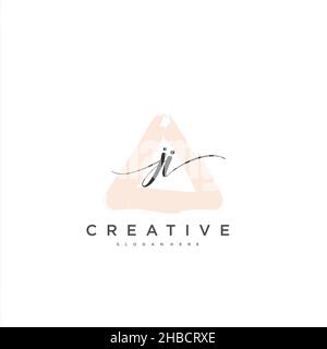 JI anfängliche Handschrift minimalistische geometrische Logo Vorlage Vektor-Kunst, Logo für Business-Schönheit, Mode und andere Kunst Stock Vektor