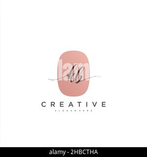 KB anfängliche Handschrift minimalistisches geometrisches Logo Vorlage Vektor-Kunst, Logo für Business-Schönheit, Mode und andere Kunst Stock Vektor