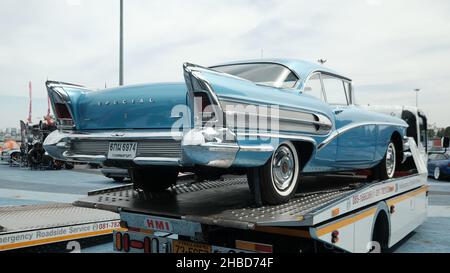 Pattaya Auto am Strand Sonntag, 19th 2021. Dezember Stockfoto