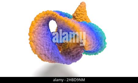 Trendige Farbe pulsierende organische Objekt in 3D Render Stockfoto