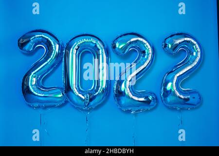 Farbige Kugeln Weihnachten oder Neujahr Objekt rendern Ballon mit Band Stockfoto