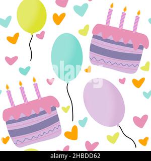 Nahtloses Geburtstagsmuster .birthday Muster Stockfoto