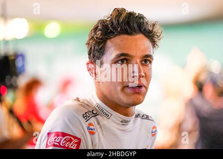 Yas Marina Circuit, Yas Island 12th. Dezember 2021 Lando Norris Portrait während der FORMEL 1 ETIHAD AIRWAYS ABU DHABI GRAND PRIX 2021 Vereinigte Arabische Emirate Eleanor Hoad Stockfoto