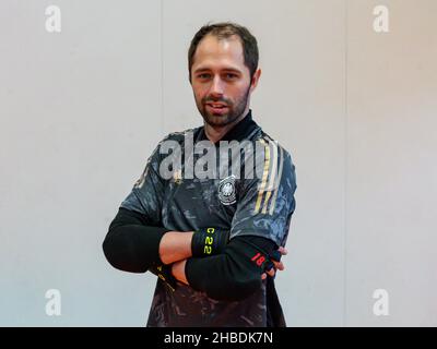 ZEIST, NIEDERLANDE - 19. DEZEMBER: Torwart Christian de Groodt aus Deutschland beim internationalen Futsal-Turnier der Männer zwischen Frankreich und Deutschland auf dem KNVB Campus am 19. Dezember 2021 in Zeist, Niederlande (Foto: Marcel ter Bals/Orange Picles) Stockfoto