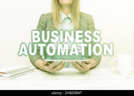 Inspiration zeigt Zeichen Business Automation. Internet-Konzept für digitale Transformation für Einfachheit optimiert Tech Guru Selling neu entwickelt Stockfoto