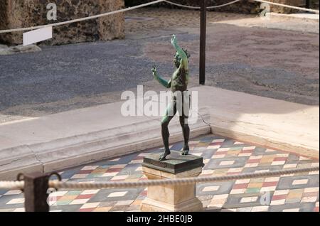 Das Haus des Faun war eines der größten und beeindruckendsten Privathäuser in Pompeji, Italien, und beherbergte viele große Kunstwerke Stockfoto