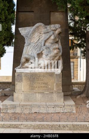 Kriegsdenkmal in der Stadt Ubeda, Provinz Jaén, Andalusien, Spanien Stockfoto