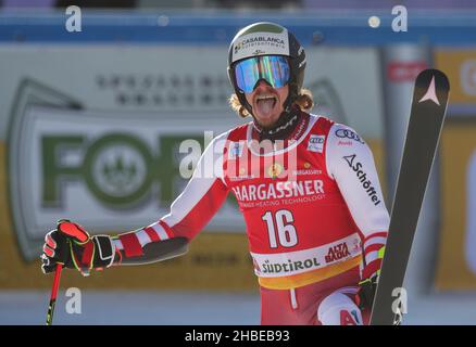 Gran Risa, Alta Badia, Italien, 19. Dezember 2021, FELLER Manuel (AUT) Dritter Platz während des FIS Ski World Cup 2021 - Men &#39;s Riesenslalom - alpines Skirennen Stockfoto