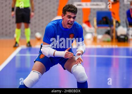 ZEIST, NIEDERLANDE - 19. DEZEMBER: Torwart Manuel Kuijk aus den Niederlanden beim internationalen Futsal-Turnier der Männer zwischen den Niederlanden und Belgien auf dem KNVB Campus am 19. Dezember 2021 in Zeist, Niederlande (Foto: Marcel ter Bals/Orange Picles) Stockfoto