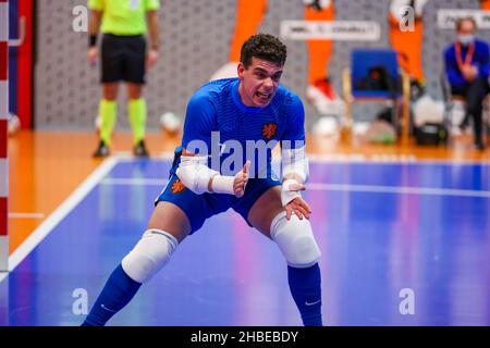 ZEIST, NIEDERLANDE - 19. DEZEMBER: Torwart Manuel Kuijk aus den Niederlanden beim internationalen Futsal-Turnier der Männer zwischen den Niederlanden und Belgien auf dem KNVB Campus am 19. Dezember 2021 in Zeist, Niederlande (Foto: Marcel ter Bals/Orange Picles) Stockfoto