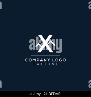 Buchstabe X Monogramm Alphabet mit dem Berggipfel. Berg Logo Zeichen Symbol. Modernes Vektor-Logo-Design für das Unternehmen und die Unternehmensidentität. Stock Vektor