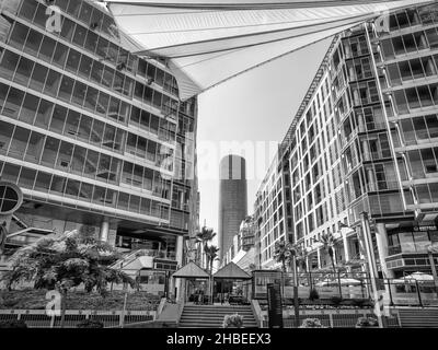 Amman, Jordanien - 09.02.2021: Amman Rotana 5 Sterne Luxus-Hotel im Stadtteil Abdali, Amman. Stockfoto