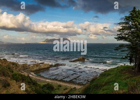 Felsen von Gibraltar, von der spanischen Küste aus gesehen, Algeciras, Cááiz, Andalusien, Spanien Stockfoto