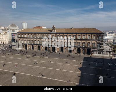 Luftaufnahme der Piazza del Plebiscito, Neapel, Kampanien, Italien Stockfoto