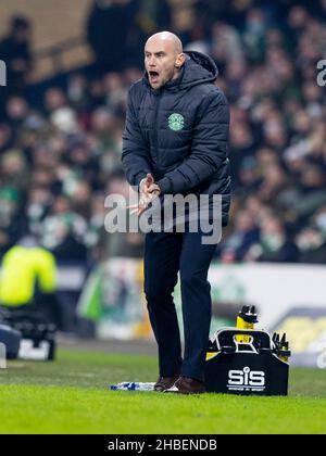 Hampden Park, Glasgow, Großbritannien. 19th Dez 2021. Finale des Scottish League Cup, Hibernian gegen Celtic: David Gray Interim Manager von Hibernian Credit: Action Plus Sports/Alamy Live News Stockfoto