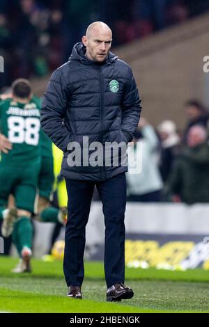 Hampden Park, Glasgow, Großbritannien. 19th Dez 2021. Finale des Scottish League Cup, Hibernian gegen Celtic: David Gray Interim Manager von Hibernian Credit: Action Plus Sports/Alamy Live News Stockfoto