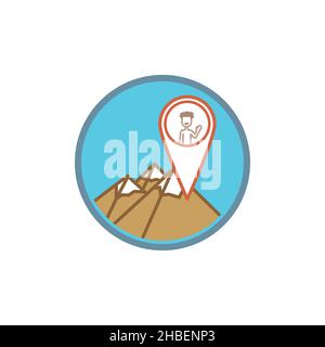 Zeiger Ziel Vektor-Symbol und Mann darauf isoliert auf weißem Hintergrund für Ihre Web-und mobile App-Design Stock Vektor