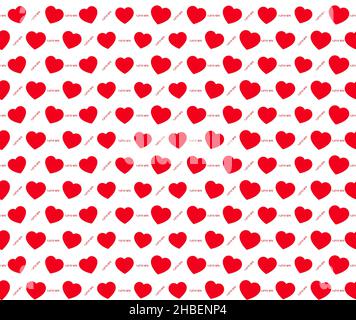 Rote Herzen nahtlose Muster. Vector Illustration Stock Vektor
