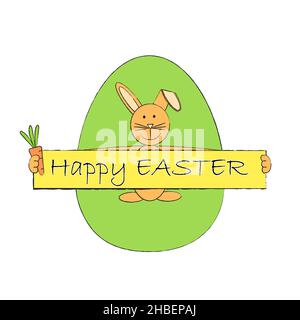 Happy easter Rabbit Vektor-Muster mit osterei. Stock Vektor