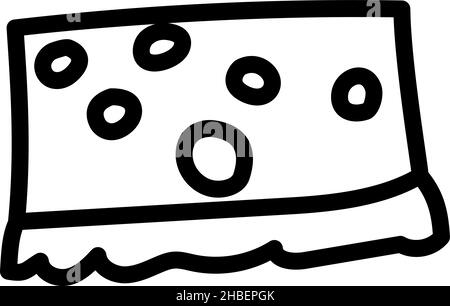 Schwamm zum Waschen von Geschirr und Reinigung. vector handgezeichnete Doodle Stil Element Stock Vektor
