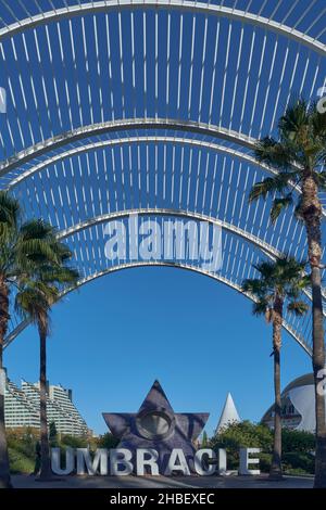 Palmengarten in der Stadt der Künste und Wissenschaften, Calatrava, Architektur, modern, Valencia, Spanien, Europa Stockfoto